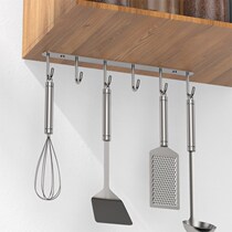 Hook under cabinet 304 stainless steel kitchen with long bars under a row of hook frame household with no punch hole
