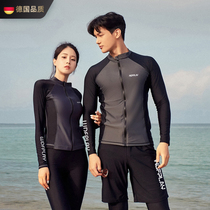 German sun protection wetsuit for men split long-sleeved trousers snorkeling wetsuit couple swimsuit womens quick-drying surfing suit