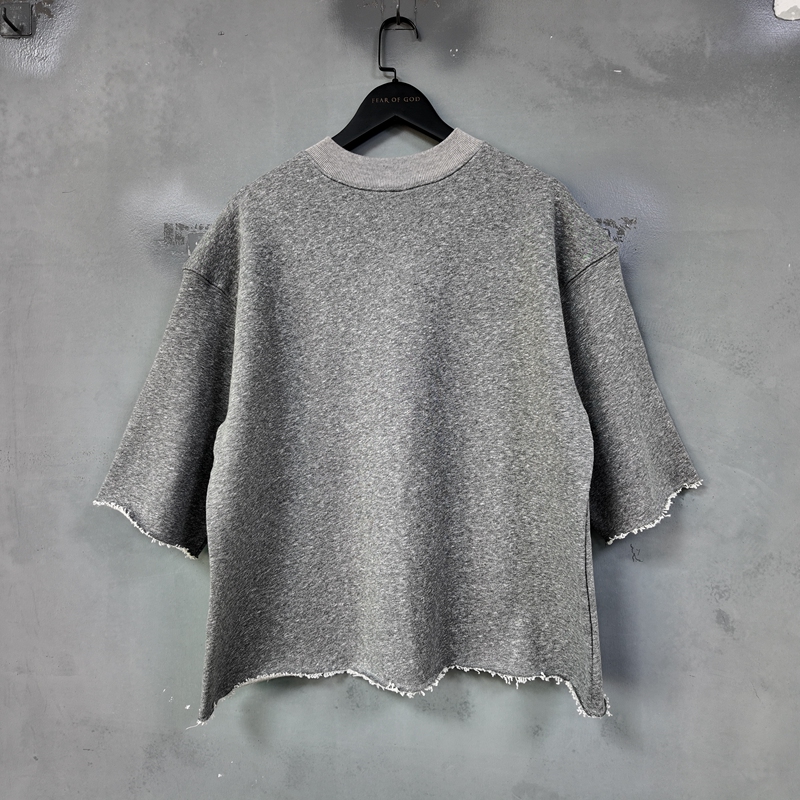 [Exclusive in Stock] Xiao Boji Original 4Th Season High-Neck Snowflake Gray Three-Quarter Sleeve Bieber-Style Fourth Season