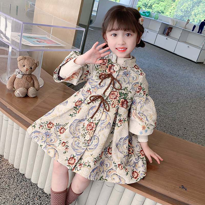 Girl's retro style Dress Jacket 2023 New Baby Autumn Clothing Children Spring Autumn Foreign Air Trendy Chic Clothes-Taobao