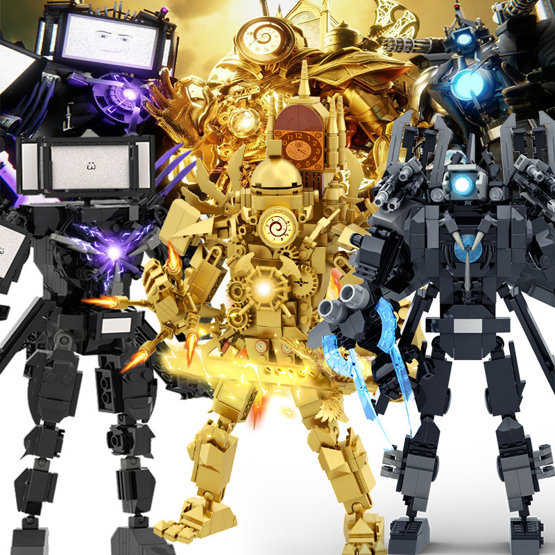 Three Musketeers： Titan TV Man, Titan Clock Man, and Titan Monitor Man