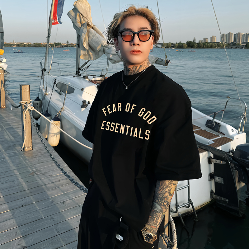 Fog Miki American Niche High Street Fashion Brand Essnetials Pure Cotton Loose Short-Sleeved T-Shirt for Men and Women Summer New Style Fog Miki American Niche High Street Fashion Brand Essnetials Pure Cotton Loose Short-Sleeved T-Shirt for Men and Women Summer New Style