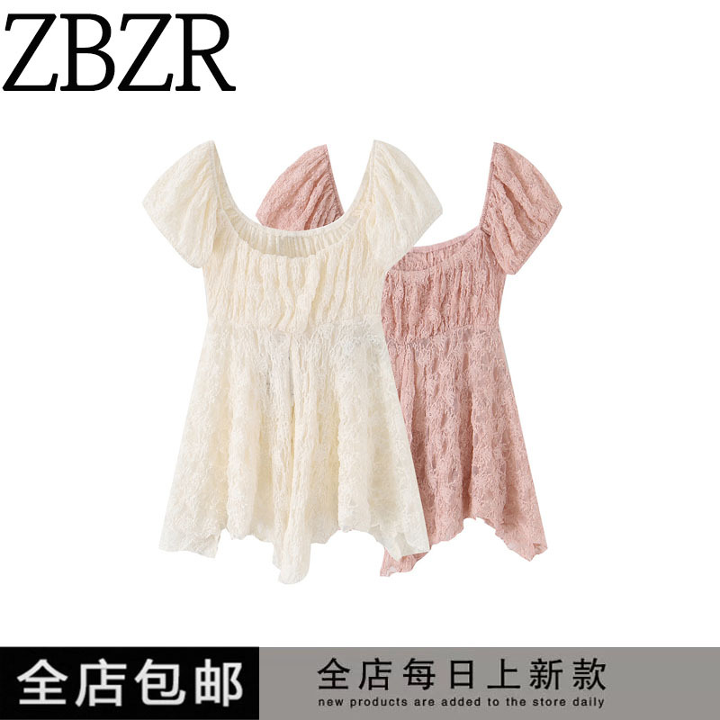 Za Spring/Summer New Arrivals Women's Clothing Zr European and American Foreign Trade Fashion Versatile Lace Romantic Style Top 5584805