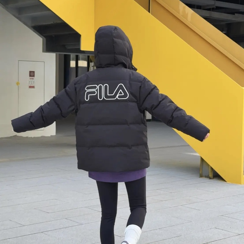 Fila Men's and Women's Short Winter Fashion Classic Versatile Sports Hooded Warm and Comfortable Duck down Jacket Fila Men's and Women's Short Winter Fashion Classic Versatile Sports Hooded Warm and Comfortable Duck down Jacket