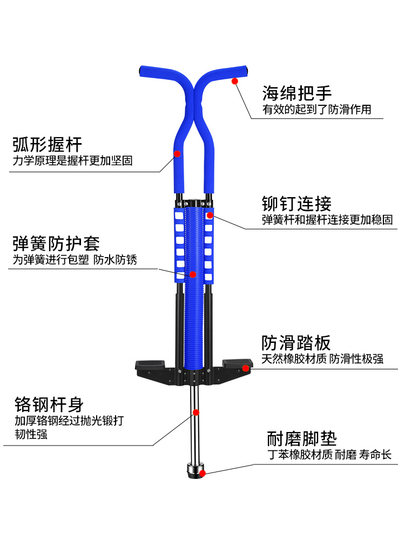 Children's Height-Increasing Tool, Jumping Pole for Kids and Teenagers, Frog Jump, Bounce Pole Training Equipment