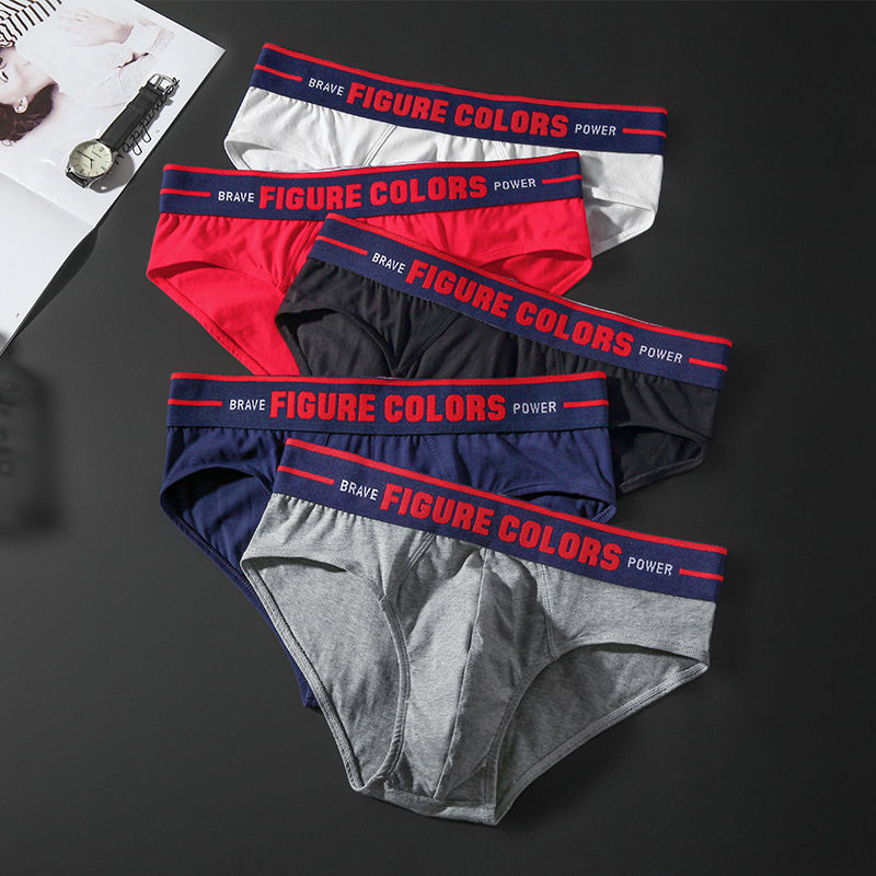 Men's Briefs, Trendy Sports Pure Cotton Men's Underwear, Men's Underwear, Youth Sexy Low-Waist Shorts, Comfortable