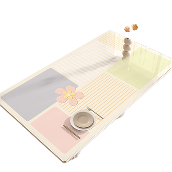 Soft glass table mat anti-scalding and heat-insulated dining table mat waterproof and oil-proof pvc tablecloth light luxury high-quality tea table mat Soft glass table mat anti-scalding and heat-insulated dining table mat waterproof and oil-proof pvc tablecloth light luxury high-quality tea table mat