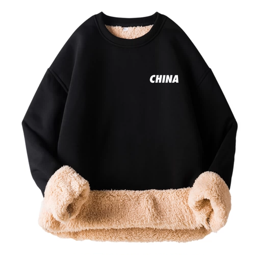 Утепленная бархатная толстовка, трендовый зимний лонгслив для отдыха, удерживающее тепло базовое термобелье, оверсайз