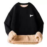 Утепленная бархатная толстовка, трендовый зимний лонгслив для отдыха, удерживающее тепло базовое термобелье, оверсайз