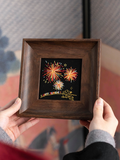 Embroidery DIY material package couple handmade birthday gift self-embroidered fireworks home decoration pendant decoration photo frame painting
