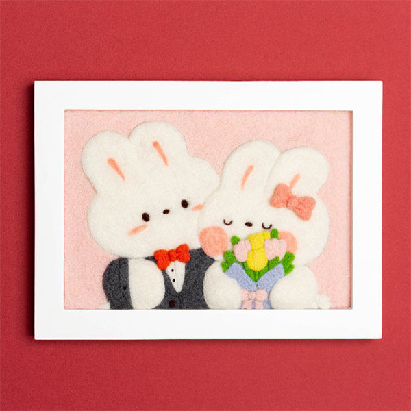 Wool Felt Diy Material Bag Lovers Send Gift Poke Poke Fun Handmade Homemade Hung Painting Pendulum frame Decorative Painting-Taobao