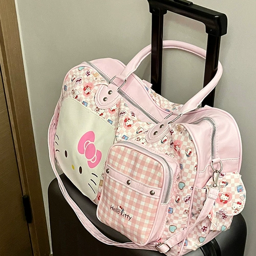 Hello Kitty, hello kitty, мультяшная сумка для путешествий, милый картхолдер, вместительный и большой чемодан, портативная спортивная сумка