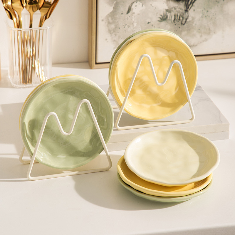 Japanese Seiko Cream-Style Bone Dish, Food-Grade Ceramic Cake Plate, Eating Plate, Dining Table Waste Tray