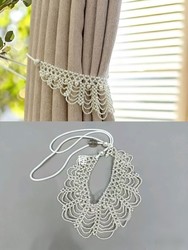 Curtain Tiebacks, a Pair of Decorative Light Luxury Pearl Window Accessories, No-Nail Buckle Rings, Tie Straps, Hanging Balls