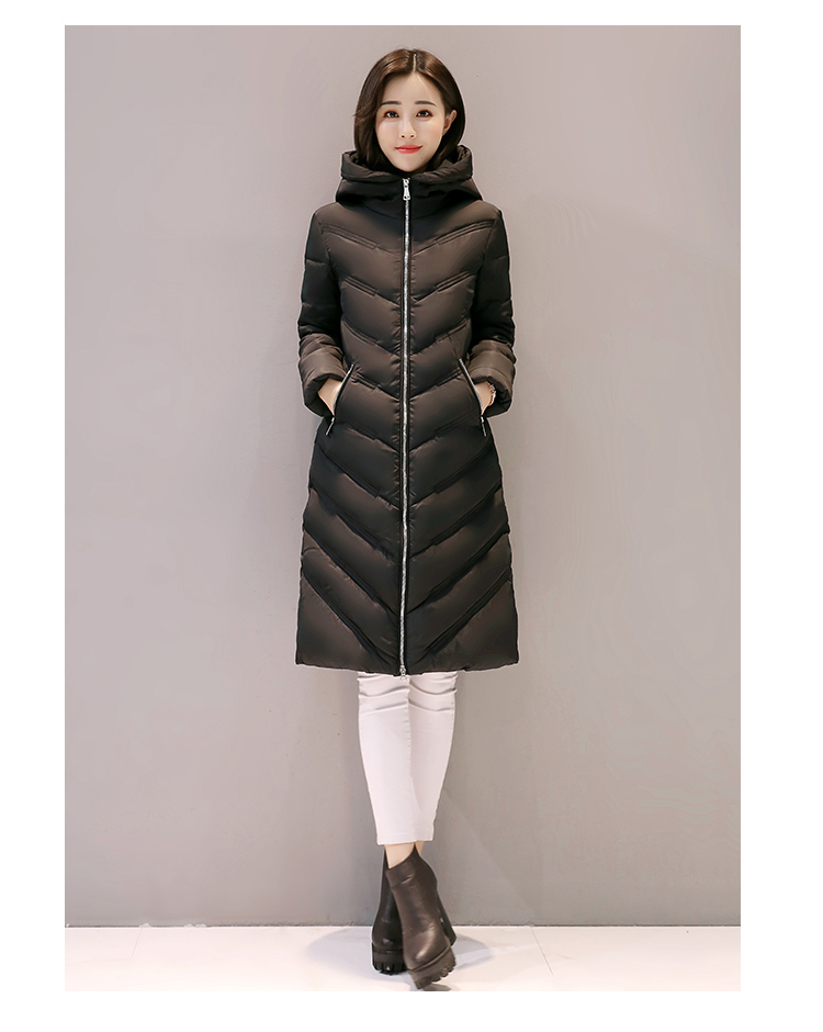 Giải phóng mặt bằng cotton nữ dài qua đầu gối Phiên bản Hàn Quốc dày giảm béo giảm xuống áo khoác dày áo khoác cotton ấm áp áo khoác thủy triều áo phao adidas nữ