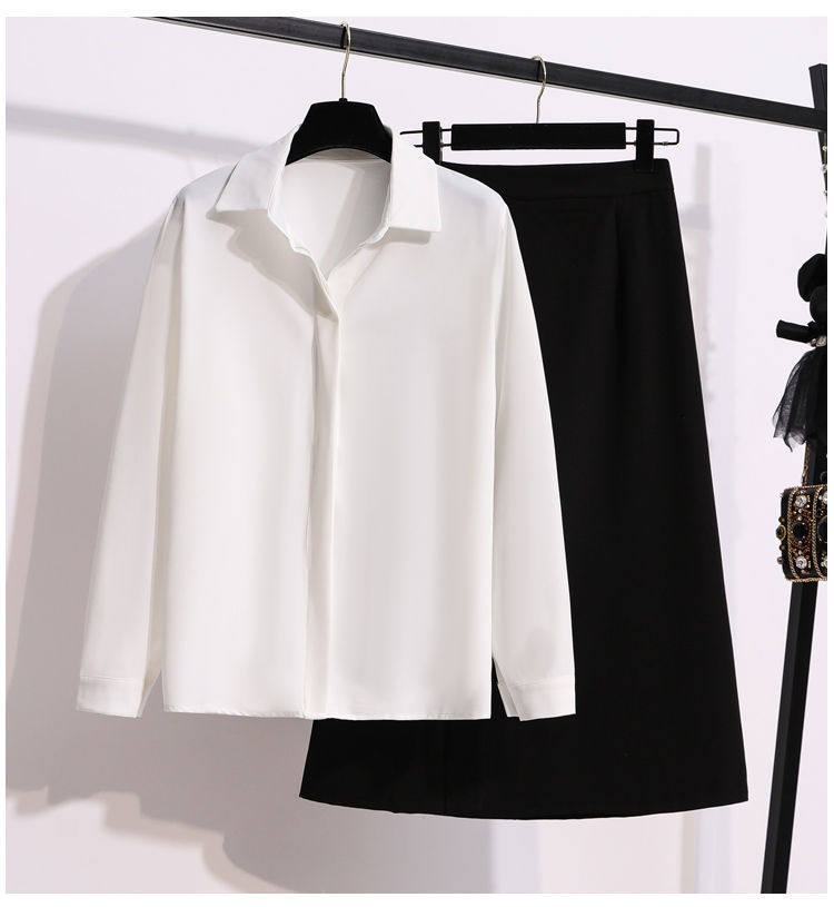 Стильные костюмы plus size women's clothing fat sister skirt two-piece set wo