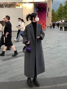 双面羊绒大衣2025年新款女冬季中长款高端双排扣宽松廓形毛呢外套