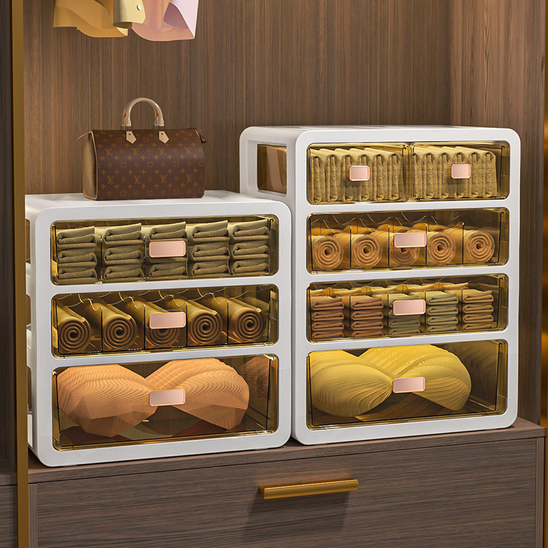 Japanese Designer Underwear Storage Box, Drawer-Type Compartmentalized Underwear and Socks Storage, Three-In-One Organizer for Home Use in the Wardrobe