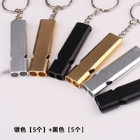 Металлический серебряный черный свисток, алюминиевый сплав, 5 шт