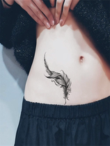 New Summer Niche Senior Art Belly Cover Scar Arm Black Feather Tattoo Patch Waterproof Female Lasting