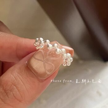 Original design brushed bubble sterling silver tail ring