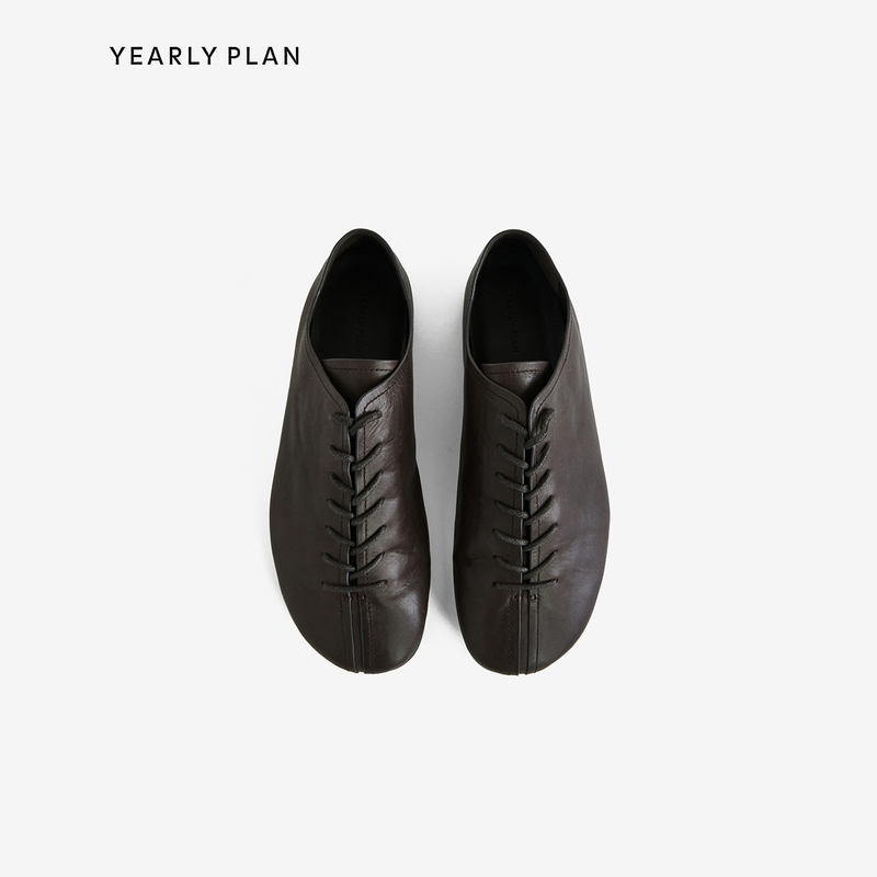 Yearly Plan Vibram 26Aw Footwear Series Barefoot Bamboo Sole Waxed Calfskin Lace-Up Shoes Yearly Plan Vibram 26Aw Footwear Series Barefoot Bamboo Sole Waxed Calfskin Lace-Up Shoes