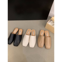 Basse heel retro Baotou Demi-chaussons de chaussures pour femmes en dehors du port de 2024 nouvel été Un pied pédale de style pédale petite sandales