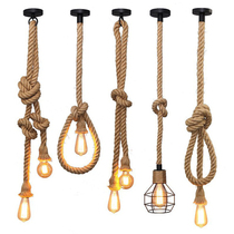 Vintage Hemp Rope pendant Lights attic Personality Industria