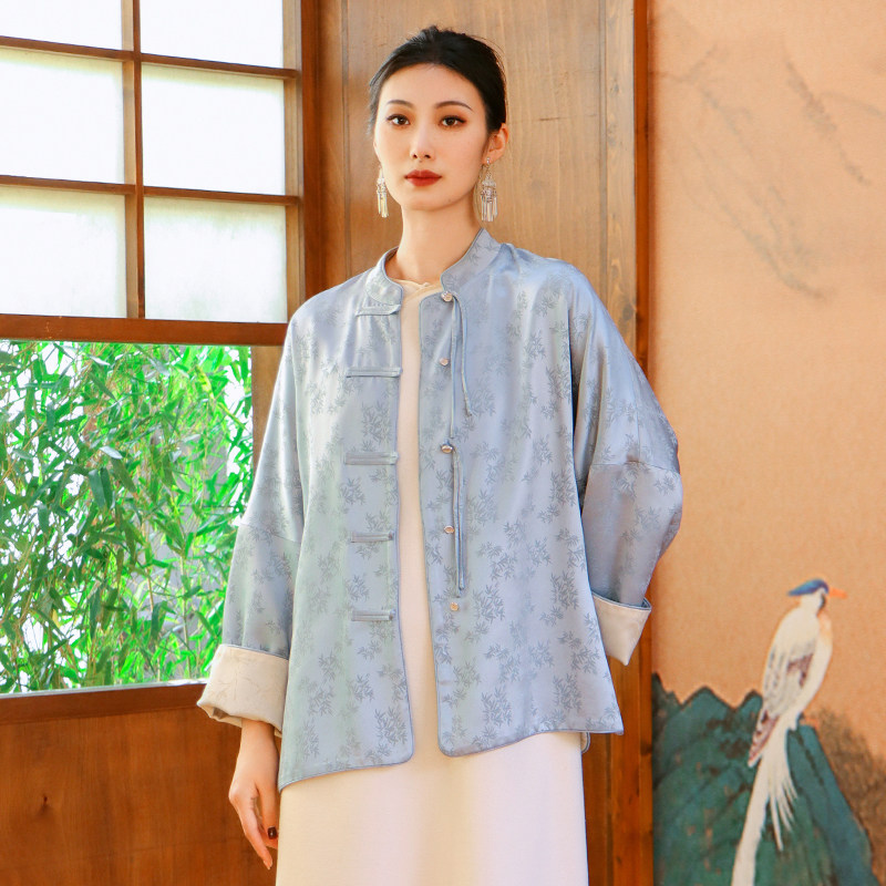 (cloud water) 2023 designer's jacket autumn jacquard Chinese wind to lead the new Chinese retro-Taobao