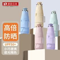 (Self-operated) Mamoru sun umbrella sun protection and ultraviolet protection double-layer sunshade mini compact portable and easy to fold for women