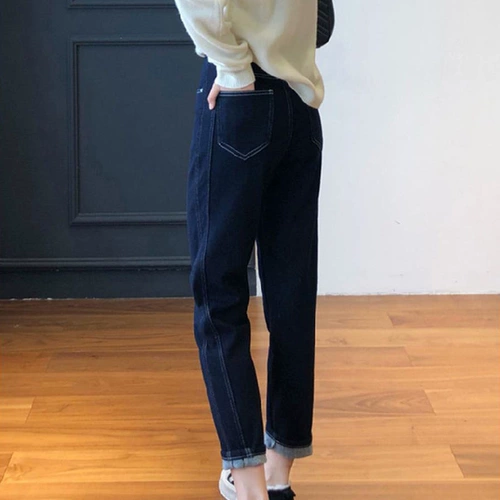 Флисовые штаны, зимние джинсы, для формы тела «груша», большой размер, свободный крой