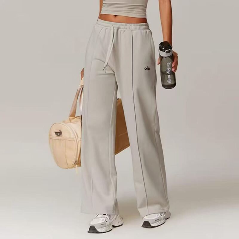 Oiob Spring and Autumn High-Waisted Loose Sports Sweatpants with Pockets, Straight Wide-Leg Casual Long Pants for Outdoor Running and Yoga for Women Oiob Spring and Autumn High-Waisted Loose Sports Sweatpants with Pockets, Straight Wide-Leg Casual Long Pants for Outdoor Running and Yoga for Women