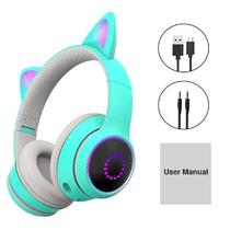 Cute Wireless Gaming Headset Cat Ear Home Travel Kids
