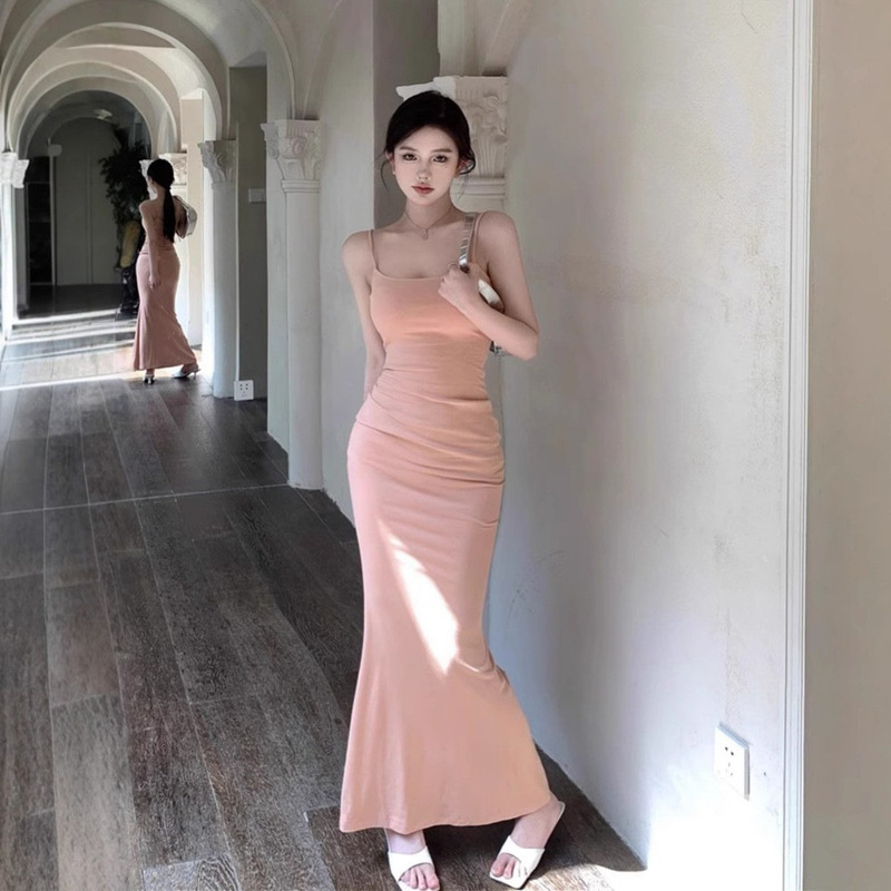 Purely Sexy Style, Sexy Bust-Revealing Hot Girl Suspender Long Dress for Women, 2026 Summer Fashion Tight-Fitting Sleeveless Fishtail Dress