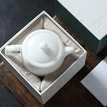 White porcelain master ice jade porcelain well rail pot Dehua mutton fat jade teapot single pot household gift tea set tea set