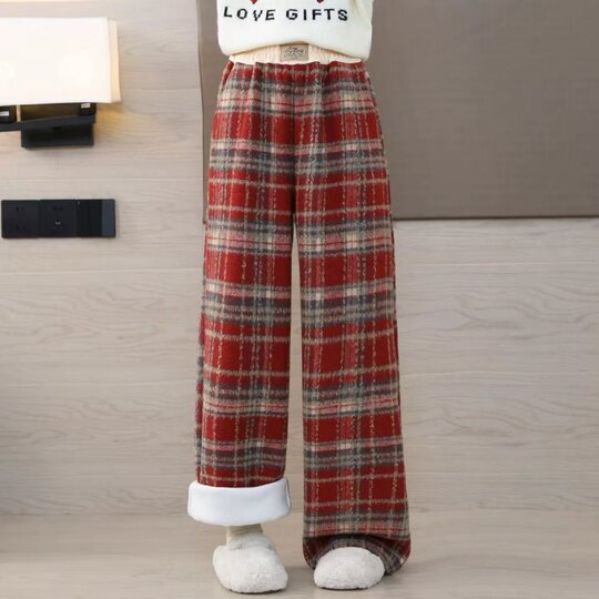 Girls' Autumn and Winter New Year Outfit 2026 New Fashionable Spring Festival Red Sweater with Fleece-Lined Long Pants Children's New Year Outfit