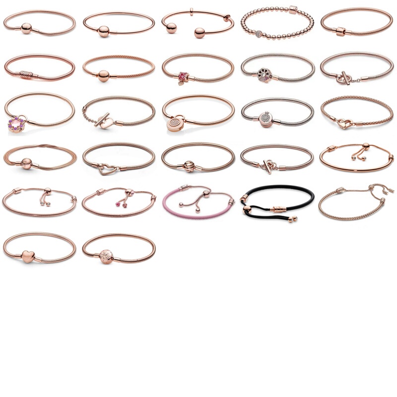 Rose Gold Open Beaded Bracelet with Heart-Shaped Beads, Adjustable Leather Cord, Fashionable Gift for Girlfriend, Simple Style