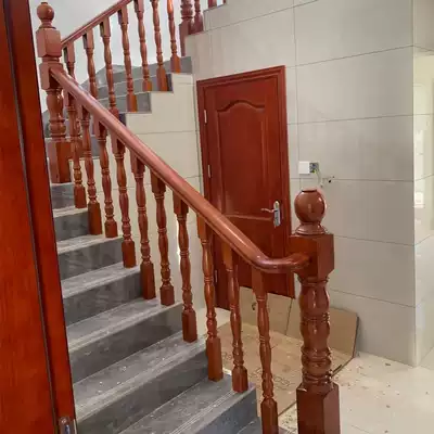 Home indoor Villa European Chinese style solid wood stair handrail fence fence railing column European simple modern simple modern