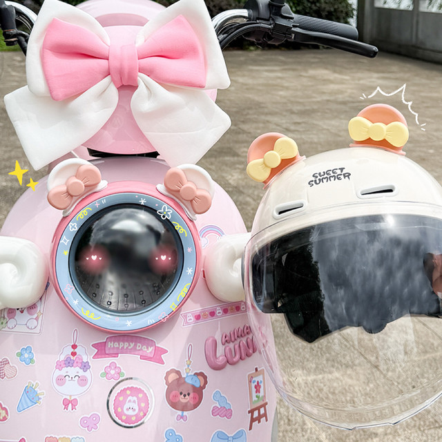 Cute helmet bear ear cat ear bow