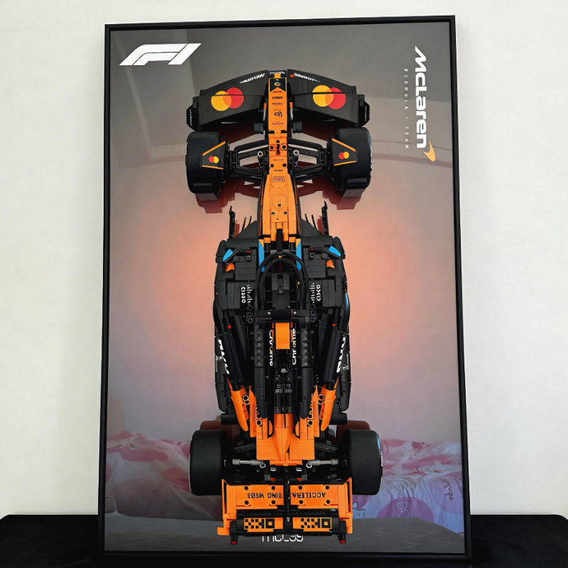 Display F1 Mclaren Mcl39 Formula Racing 42228 Building Block Car with Mechanical Set, Wall-Mounted Photo Frame Background Board Stand Display F1 Mclaren Mcl39 Formula Racing 42228 Building Block Car with Mechanical Set, Wall-Mounted Photo Frame Background Board Stand