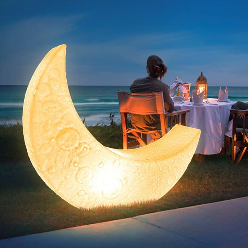 Outdoor Waterproof Crescent Lamp, Solar Moon Lamp, Villa Lawn Lamp, Courtyard Garden Lamp, B&B Landscape Moon Lamp