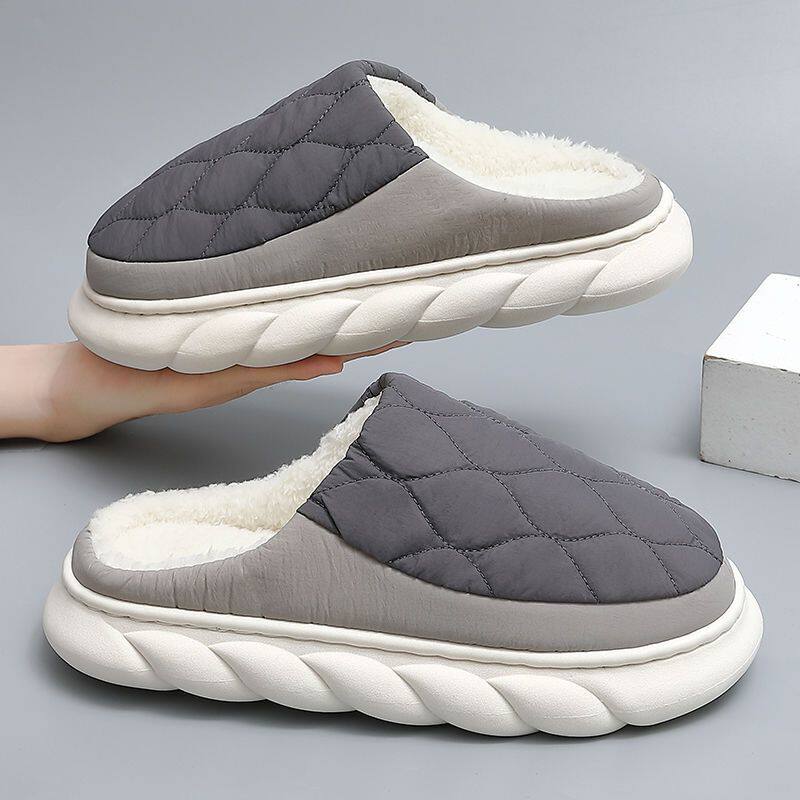 Slippers men winter anti-smell stench cotton slippers men autumn and winter thick soles indoor home anti-slip middle-sized old age