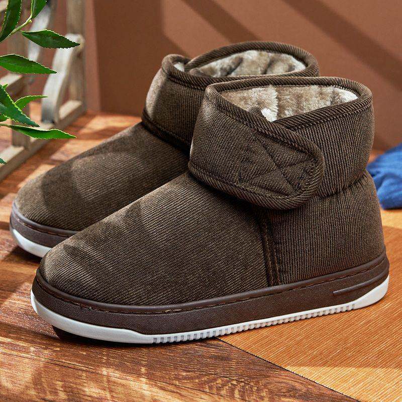 Northeast cotton shoes male thick winter middle-aged and senior high-gang cotton slippers heel anti-slip and thick sole plug