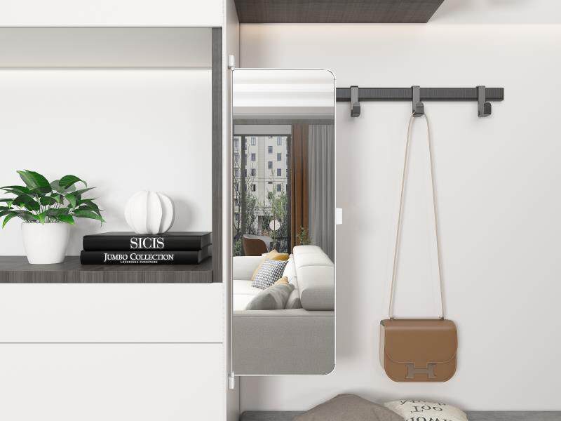 Декоративные зеркала 衣柜镜子旋转穿衣镜试衣全身折叠平开门内置内装隐形对开门推拉镜