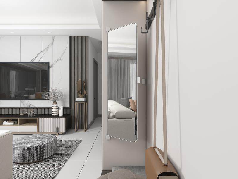 Декоративные зеркала 衣柜镜子旋转穿衣镜试衣全身折叠平开门内置内装隐形对开门推拉镜