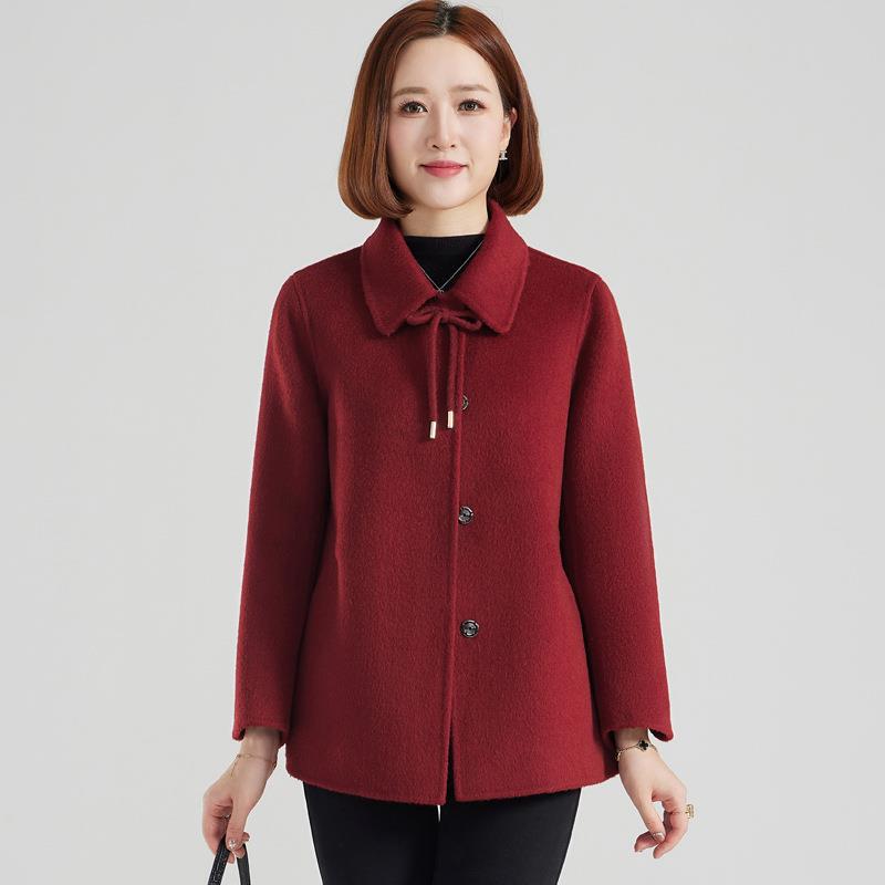 Fashionable Double-Sided Stylish Autumn and Winter Wool Coat for Mothers, Short Cashmere Wool Coat for Middle-Aged and Elderly Women Fashionable Double-Sided Stylish Autumn and Winter Wool Coat for Mothers, Short Cashmere Wool Coat for Middle-Aged and Elderly Women