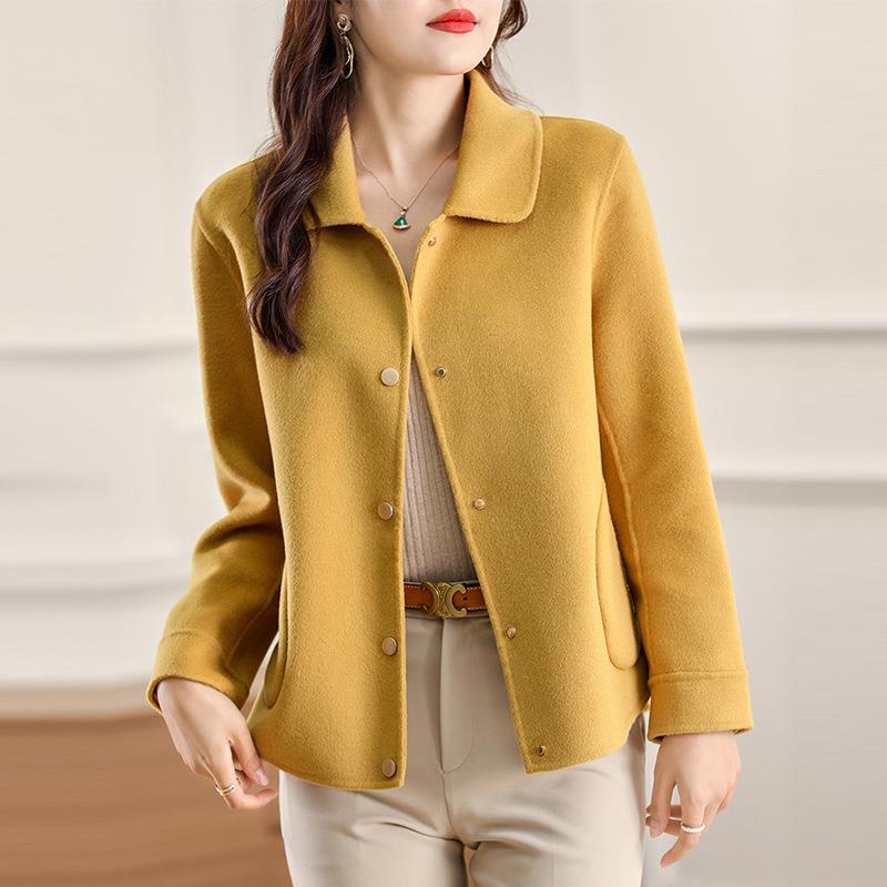 New Autumn and Winter Double-Sided Cashmere Coat for Women, Short Style, Pure Wool, Double-Sided Woolen Fabric, Loose Fit, High-End, Petite Woolen Coat New Autumn and Winter Double-Sided Cashmere Coat for Women, Short Style, Pure Wool, Double-Sided Woolen Fabric, Loose Fit, High-End, Petite Woolen Coat