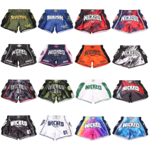 WICKED brand fighting shorts Muay Thai shorts mens and womens fighting Sanda training clothes fighting competition shorts
