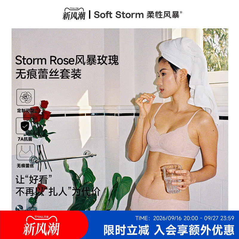 Flexible Storm Seamless Rose Lace Lingerie Set, High-End Sexy Small Chest Push-Up Women's Bra and Briefs Flexible Storm Seamless Rose Lace Lingerie Set, High-End Sexy Small Chest Push-Up Women's Bra and Briefs