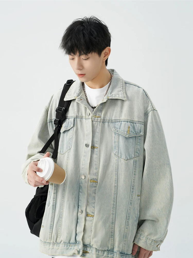 Denim autumn jacket, long-sleeve, oversize